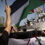 Une vingtaine d'embarcations ont quitté le port de Barcelone dimanche après-midi. KEYSTONE/AP/Emilio Morenatti